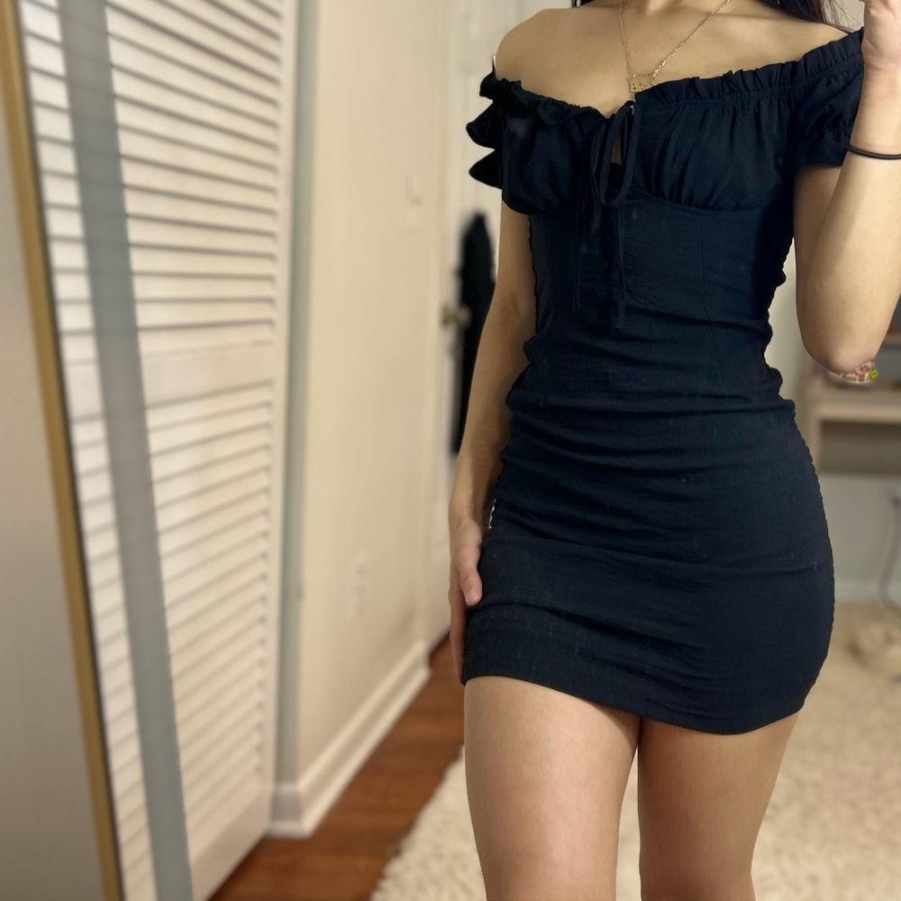 Elegant Black Off-Shoulder Dress
